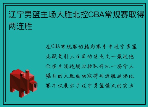 辽宁男篮主场大胜北控CBA常规赛取得两连胜